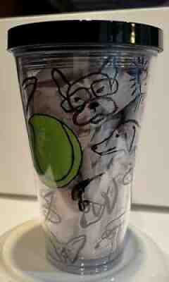 Starbucks 2014 Limited Edition Doodle Dogs Tennis Ball Tumbler 16oz No Straw - Sold on eBay Aug 09, 2021 for $22.00