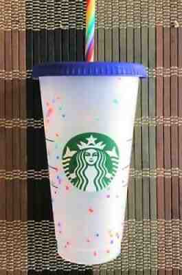 Starbucks Confetti Color Changing Cup with Rainbow Pride Straw Summer 2020 - Sold on eBay Sep 15, 2021 for $15.00