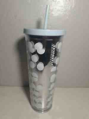 Starbucks Silver Tumbler White Polka Dot 24 oz Venti Cold Cup - Sold on eBay Sep 22, 2021 for $32.00