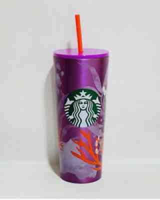 Starbucks Purple Coral Reef Stainless Steel Tumbler, 24 Oz, Summer 2021 - Sold on eBay Jul 25, 2021 for $38.99