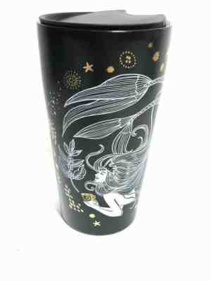 Starbucks 12 Oz Siren Mermaid Black Gold Limited-Edition Ceramic Travel Mug - Sold on eBay Aug 01, 2021 for $35.00