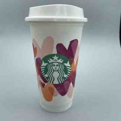 Starbucks 2020 Valentine -Watercolor Hearts Hot/Cold Reusable Cups PREOWNED - Sold on eBay Aug 24, 2021 for $5.50