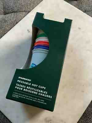 NEW Starbucks 2020 Summer Reusable Hot Cups w/ Lids 6 Pack 16-oz Each NIB - Sold on eBay Aug 26, 2021 for $12.50
