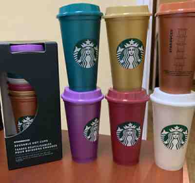 Starbucks Fall 2021 Reusable Pearlescent 6 Pack 16oz Hot Cups - Sold on eBay Aug 13, 2021 for $31.00