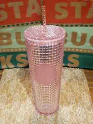 Starbucks Limited Shiny Studded Pink Grid Disco Christmas Tumbler Holiday 2020