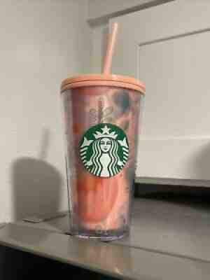 New 2020 Starbucks Spring Coral Floral Acrylic Cold Cup Tumbler 16 oz - Sold on eBay Aug 09, 2021 for $20.99