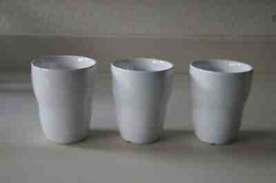 STARBUCKS 2008 AIDA WHITE - THREE DOUBLE-WALLED TUMBLERS - GREAT MODERN SHAPE - Sold on eBay Sep 13, 2021 for $24.00