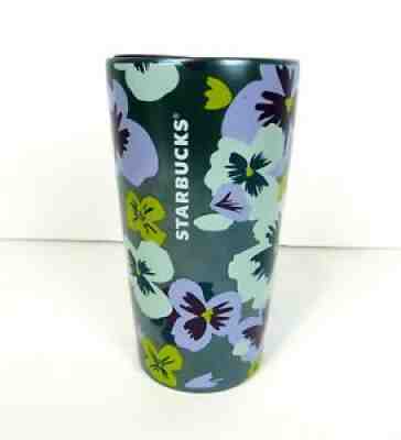 Starbucks Green Purple Pansy Flower Ceramic Travel Tumbler/Cup 12 Oz NEW - Sold on eBay Sep 25, 2021 for $24.00