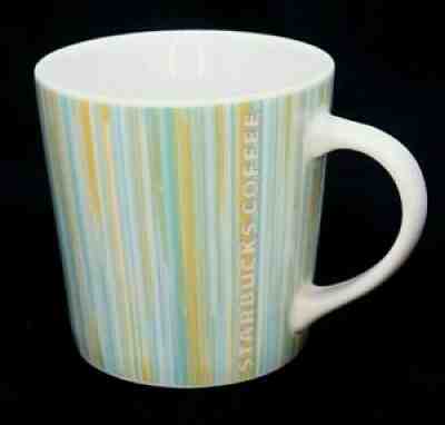 STARBUCKS 2005 Coffee Mug Tea Cup Pastel Blue Green yellow Vertical Stripes 16oz - Sold on eBay Jul 13, 2021 for $9.55