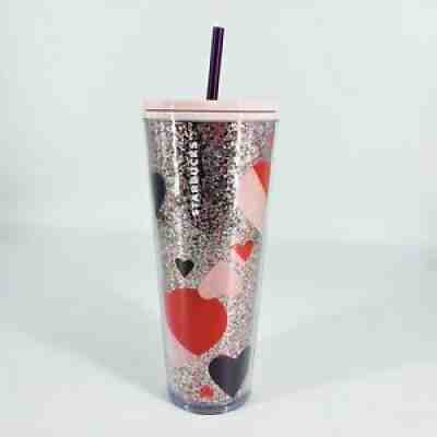 Starbucks Glitter Hearts Acrylic Cold Cup Tumbler Venti 24oz NEW - Sold on eBay Jul 11, 2021 for $21.58
