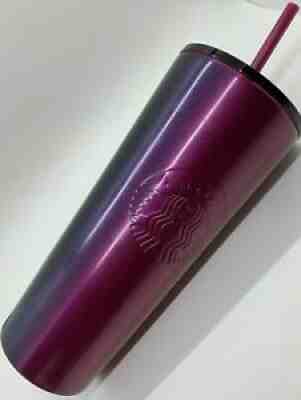 NEW Starbucks Christmas Ombre Berry Red Purple Stainless Steel 24oz Tumbler - Sold on eBay Aug 09, 2021 for $49.00