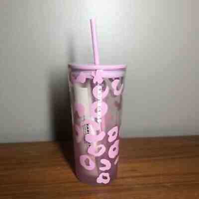 Starbucks Summer 2021 Glass Pink Leopard Cheetah Print Cold Cup Tumbler 18oz NEW - Sold on eBay Sep 24, 2021 for $43.00