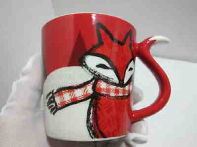 Starbucks 2016 Christmas Coffee Mug w Red Fox Scarf Tail Handle Holiday Cup 8 oz - Sold on eBay Sep 28, 2021 for $19.99