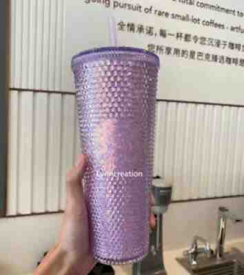 2021 Starbucks China Iridescent Purple Glitter Studded 24oz Tumbler Straw Cup - Sold on eBay Aug 17, 2021 for $52.00