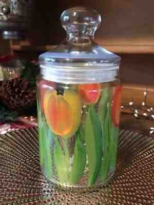 Starbucks Tulip Hand Painted Glass Jar Biscotti Canister With Lid Made In Italy - Sold on eBay Sep 14, 2021 for $12.59
