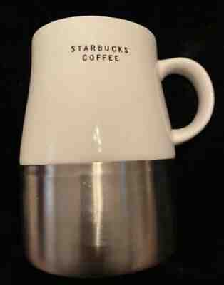 Starbucks Coffee Mug With Stainless Bottom 14oz 2004 White Ceramic Metal Cup Tea - Sold on eBay Jul 21, 2021 for $15.94