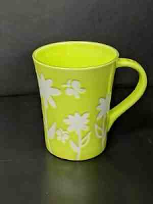 Starbucks Mug 2007 Lime Green White Floral Flowers Butterflies Coffee Cup 12 oz - Sold on eBay Sep 26, 2021 for $14.98