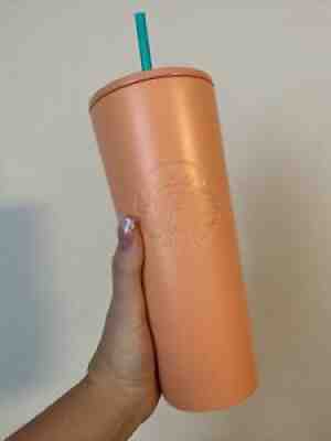 Starbucks 2020 Summer Peach Double Wall Tumbler Coral Stainless Steel 24 Fl oz - Sold on eBay Aug 24, 2021 for $23.40