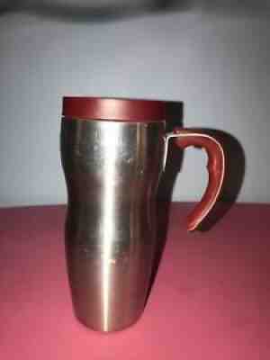 VHTF Starbucks 16oz Stainless Steel Travel Coffee Mug Cup.Red Grip & Orignl Lid! - Sold on eBay Oct 02, 2021 for $45.00
