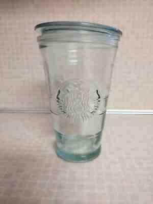 Starbucks Recycled Green Glass Tumbler 16 oz Cup Cold To Go Grande Spain w/ lid - Sold on eBay Aug 03, 2021 for $10.50