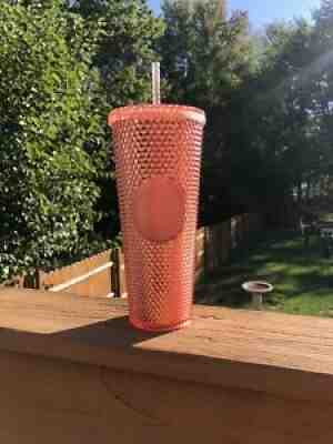 Starbucks Rose Gold Studded Cold Cup Tumbler Venti 24 oz Hologram Spike 2019 - Sold on eBay Oct 03, 2021 for $132.50