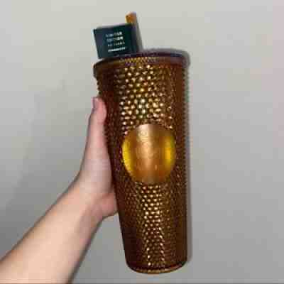 NEW One New Starbucks Honeycomb Studded Tumbler Gold 50th Anniv Venti Cup - Sold on eBay Sep 29, 2021 for $40.00