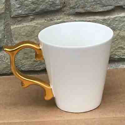 Teavana Baroque Handle Tea Coffee Mug 2015 White Gold Rococo 12 Oz Starbucks - Sold on eBay Oct 02, 2021 for $79.99