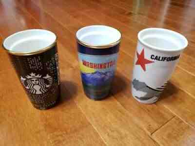 3 Starbucks Ceramic Traveler Tumbler California Bear Flag New York Washington - Sold on eBay Aug 05, 2021 for $100.00