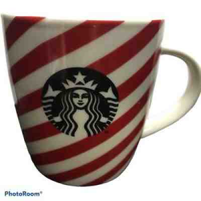 Starbucks Red & White Candy Cane Stripe Coffee Mug Cup 12oz - Sold on eBay Oct 03, 2021 for $9.71