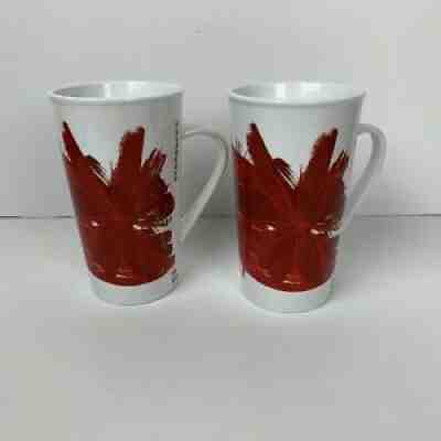 Starbucks 2014 Ceramic 16 Oz Coffee Mugs Set Of 2 Red And White Flower - Sold on eBay Sep 29, 2021 for $24.95