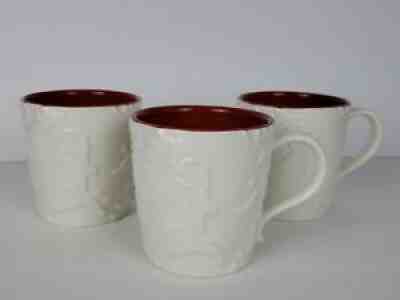 S/3 Starbucks Christmas Coffee Mug Cup Embossed Reindeer Scrolls Bone China 2009 - Sold on eBay Sep 30, 2021 for $24.99