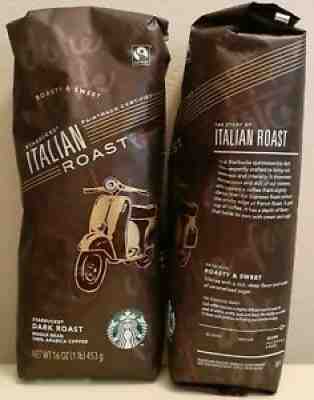 Starbucks Italian Roast Whole Bean Dark roast Coffee - 1 lb each - Sold on eBay Aug 24, 2021 for $17.99