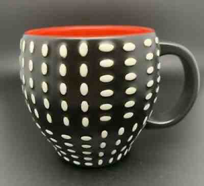 Starbucks 2008 Coffee Mug Black w/ White Dots, Red Interior, New Bone China - Sold on eBay Sep 29, 2021 for $13.50