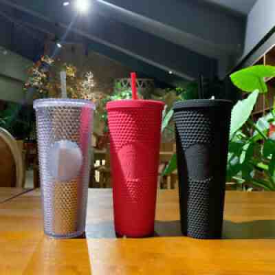 Starbucks Tumbler Bling Diamond Studded Straw Cold Cup NEW,710ml/24oz - Sold on eBay Oct 06, 2021 for $29.04