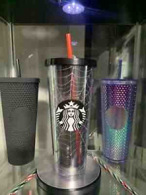 New Starbucks Glitter Spiderweb Tumbler Cup Limited Edition Halloween 2019 24 oz - Sold on eBay Sep 28, 2021 for $109.00