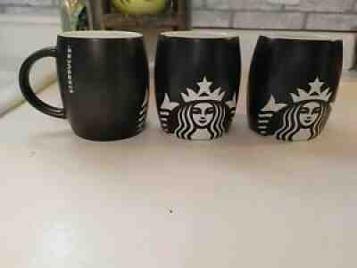 3 STARBUCKS COFFEE Barrel Mug ETCHED MERMAID LOGO 2011 Matte Finish Cups EUC - Sold on eBay Oct 02, 2021 for $21.00