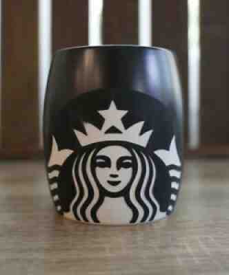 Starbucks Coffee Mug 2011 Black + White Etched Mermaid Logo 12 oz Collectors Mug - Sold on eBay Sep 15, 2021 for $15.99