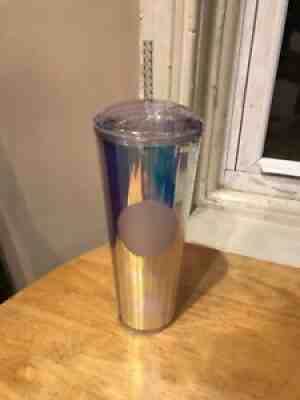 NEW Starbucks iridescent rainbow unicorn dome lid cold tumbler cup 24oz venti - Sold on eBay Aug 12, 2021 for $34.00