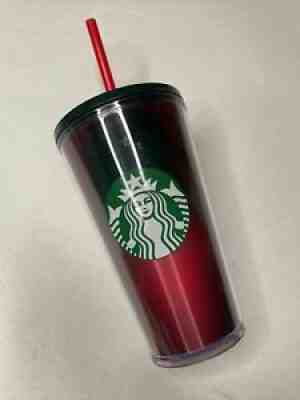 Starbucks Red Green Holographic Winter Holiday Tumbler Cold Cup 16 oz - Sold on eBay Sep 29, 2021 for $12.50