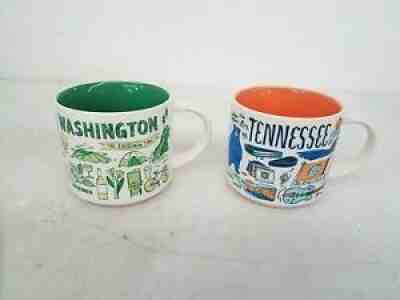 Starbucks Been There Mugs Lot Tennessee & Washington 14oz - Sold on eBay Oct 03, 2021 for $33.12