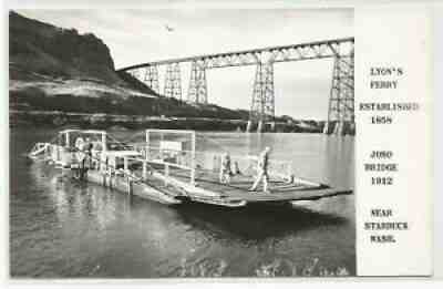 "Lyon's Ferry Est. 1858 Joso Bridge 1912 - Near Starbuck Wash." - RPPC - Sold on eBay Sep 27, 2021 for $19.95