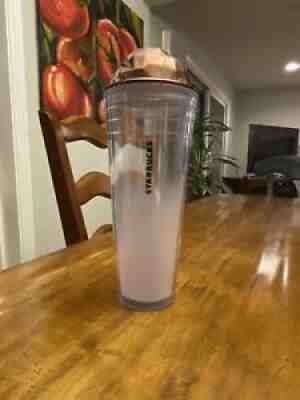 Starbucks White Ombre Venti Tumbler With Rose Gold Lid Label 2012 - Sold on eBay Oct 06, 2021 for $16.00