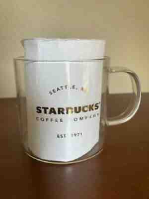Starbucks Coffee Seattle 1972 Clear Gold Logo Drink Mug Cup - Sold on eBay Aug 22, 2021 for $25.00