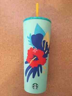 Starbucks Tumbler Hibiscus Stainless Steel 24 oz Mint Teal Matte Cup Rare NEW - Sold on eBay Jul 29, 2021 for $40.99