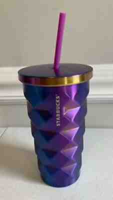 2016 Starbucks Oil Slick Purple Pineapple 16 OZ Metal Tumbler Cup - Sold on eBay Sep 23, 2021 for $75.00