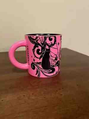 Starbucks 2021 Halloween Mug 14 oz - Black Cat Spider Web Neon Pink limited Fall - Sold on eBay Oct 02, 2021 for $39.00
