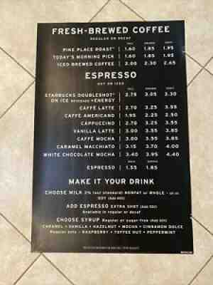 Starbucks fresh-brewed coffee menu poster - Sold on eBay Oct 02, 2021 for $99.99