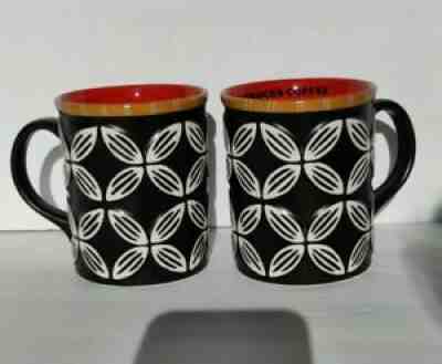 Starbucks 2008 New Bone China Embossed Hawaiian Tiki Black Coffee Mug Set Of 2 - Sold on eBay Aug 21, 2021 for $36.02