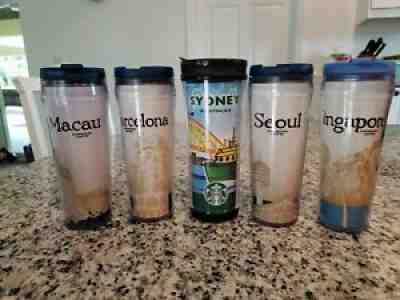 NWOT 5x Tumbler Starbucks Coffee Singapore Seoul Sydney Barcelona Macau Travel - Sold on eBay Jul 20, 2021 for $34.00