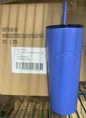 1 - 16oz Stainless Starbucks Tumbler Cup w/Lid & Straw â??Sleek Blueâ? Matte - New - Sold on eBay Sep 26, 2021 for $89.99